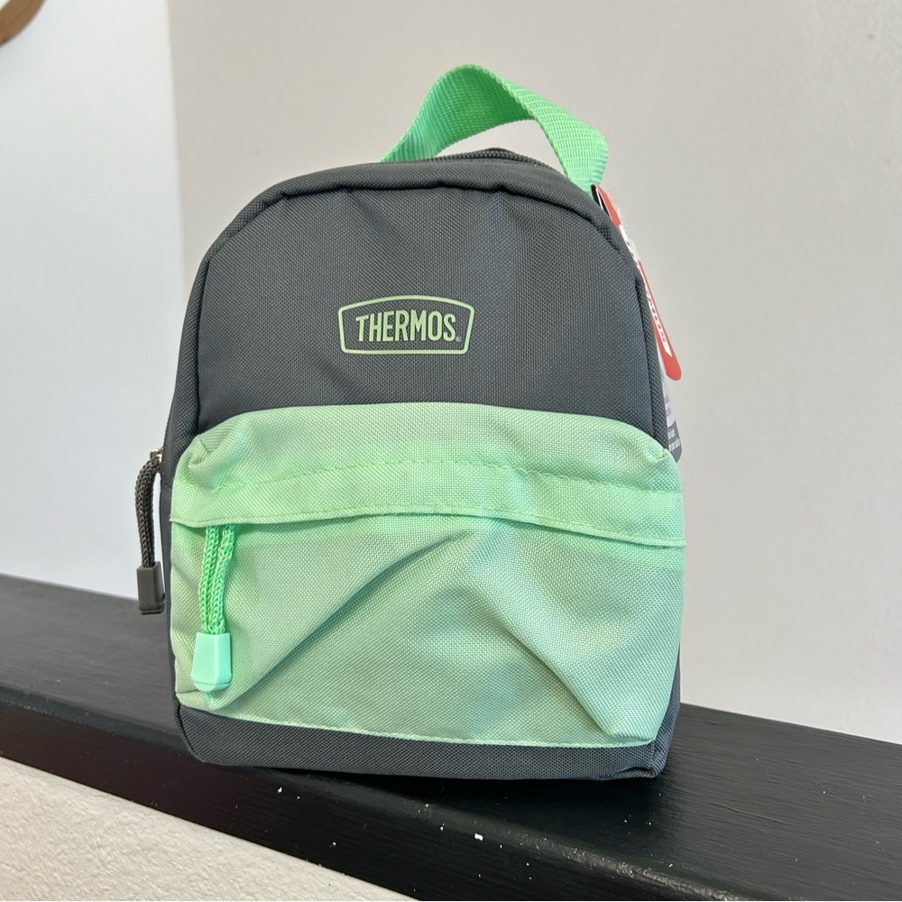 Thermos Gray Mint Green Insulted Lunch Bag NWT‎